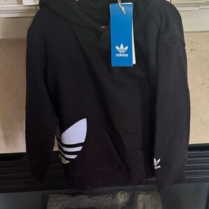 Adidas Black Hoodie with White Accents
